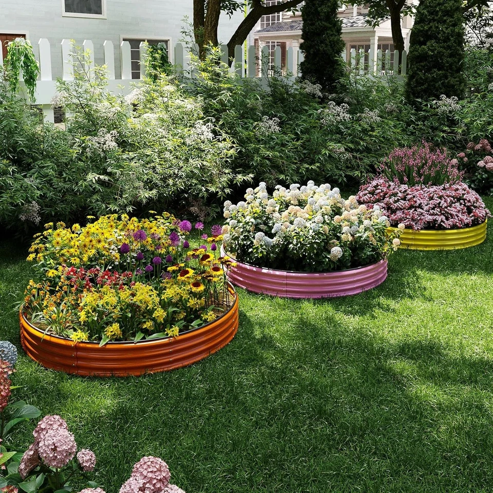 Durable Galvanized Round Planter Garden Box - Perfect for Flowers & Vegetables - Image 4 of 4