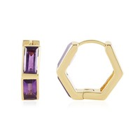 Cavill Amethyst Ohrringe 3,1Ct Sterlingsilber 925 Vergoldet Modern