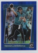 2021 Panini Donruss Optic Rated Rookie Blue Hyper Prizm Trevor Lawrence #201