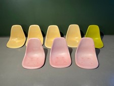 Eames Vitra dining chair seat x8 in red and yellow