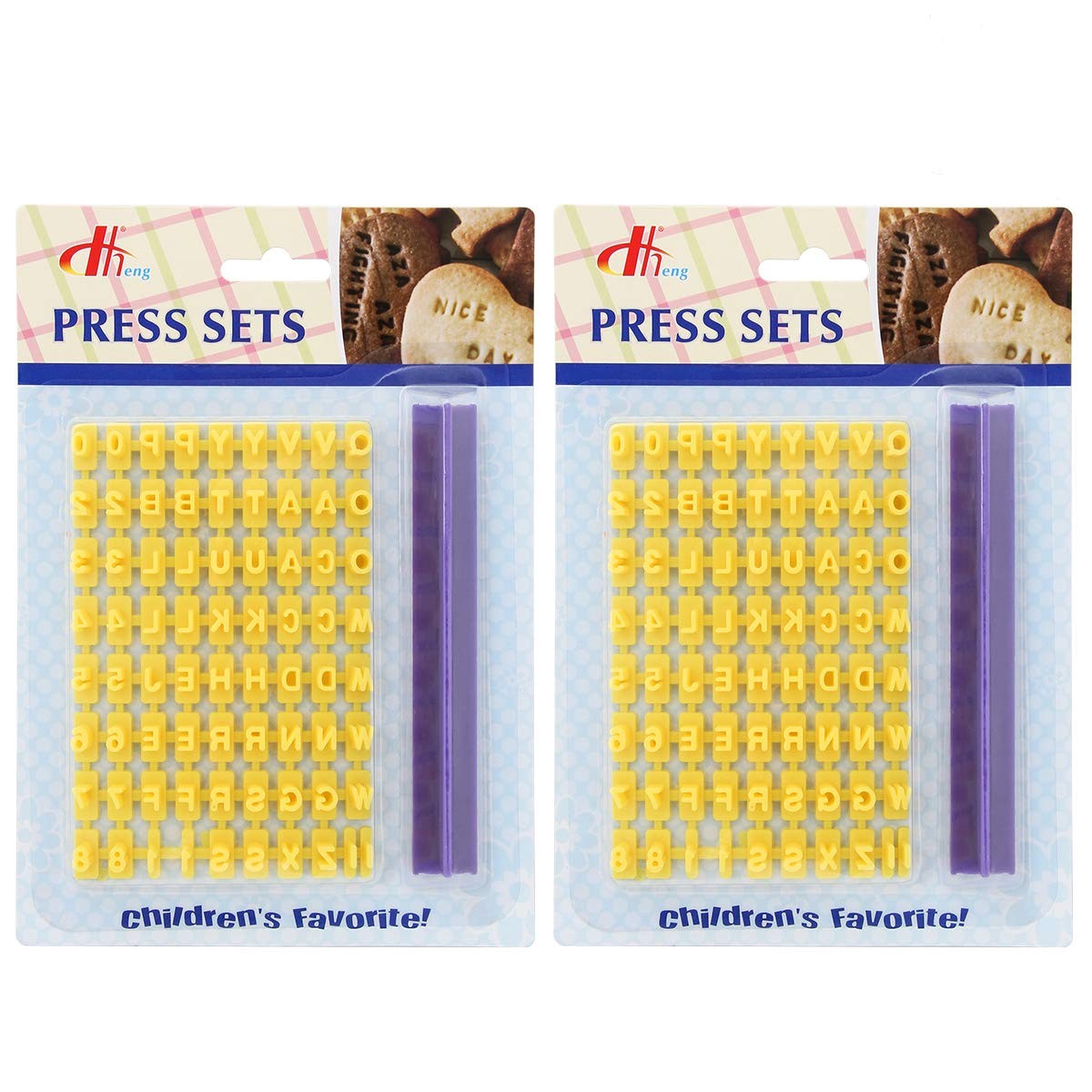 2-Pack Number & Alphabet Cookie Stamps for Baking Biscuits & More