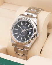 WITH STICKERS 2010 Rolex Datejust II 41mm 116334 Black Dial Fluted Oyster 5