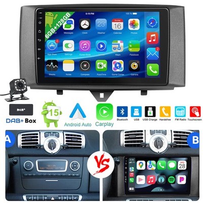 DAB+ 6+128G Android 15 Autoradio GPS NAVI Carplay Für Smart Fortwo 451 2011-2015