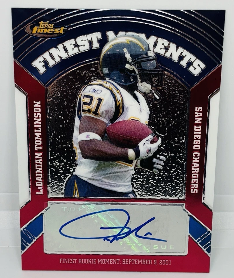 2007 Topps Finest LaDainian Tomlinson Finest Moments Auto San Diego Chargers TCU - Image 2 of 3