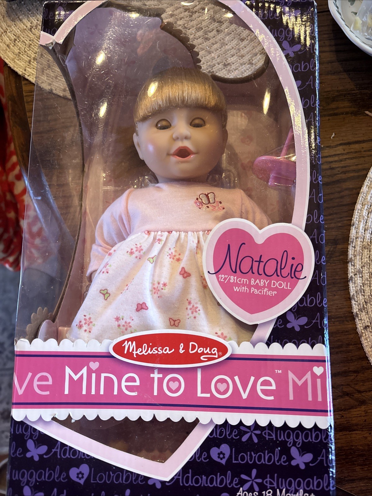 Melissa & Doug Mine to Love Natalie 12 7/8 inch Doll with Pacifier, Soft Body