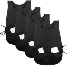 4 Pack Cobbler Apron with 2 Pockets, Waterproof Art Smock for Women, Men, Cle...