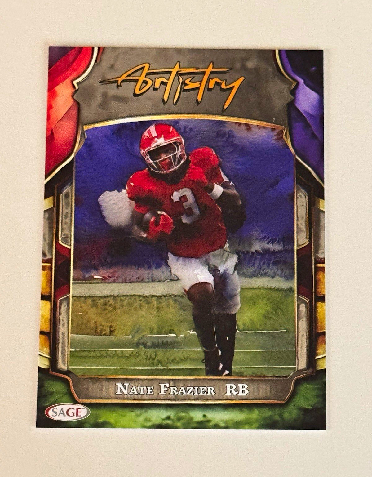 SAGE 2025 Artistry Rookie Nate Frazier Georgia Bulldogs Football Card #33