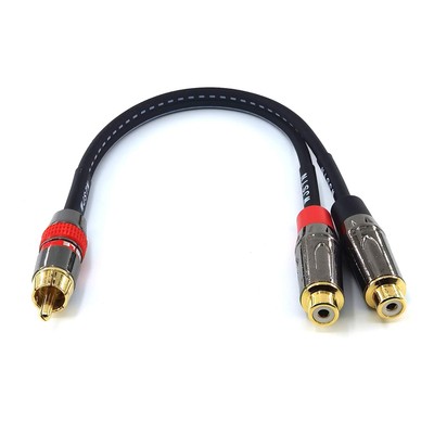 WJSTN RCA Audio Splitter 1 in 2 Out Female to Dual Male Gold Plated... 
