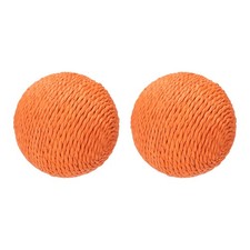 2Pcs Cat Toy Ball Sisal Cat Ball Toy 3.9 Inch Orange