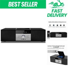 WISCENT Chaîne Hi-Fi Bluetooth Vintage avec Lecteur CD Radio FM USB AUX 30W