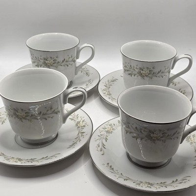 VTG Grace Fine China Rhapsody Pattern Tea Cups And Saucers Set Of 4 1960's Japan