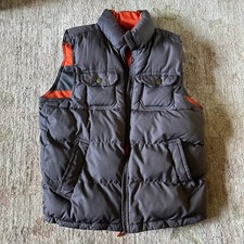 Gap Kids Unisex Boys Girls Reversible Gilet Body warmer Large Orange Grey 10-12