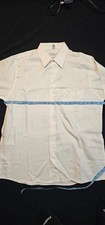 Men's Geoffrey Beene Regular Fit White Button Down Long Sleeve Shirt Size 16.5