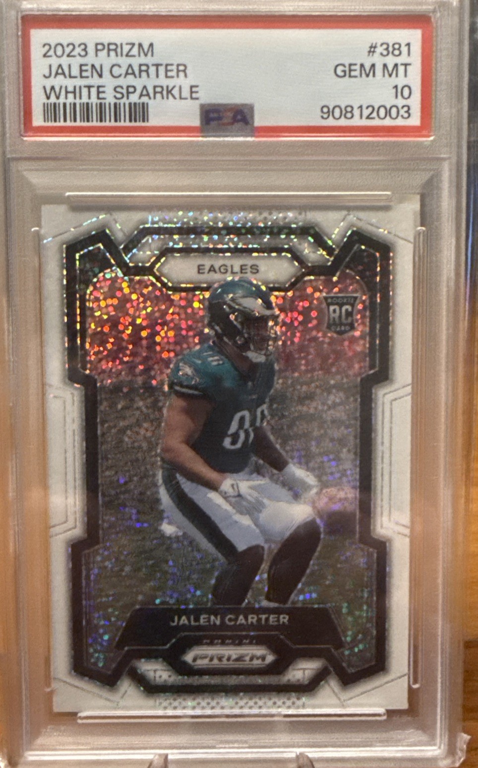 2023 Prizm- Jalen Carter Rookie #381 White Sparkle SSP- PSA 10