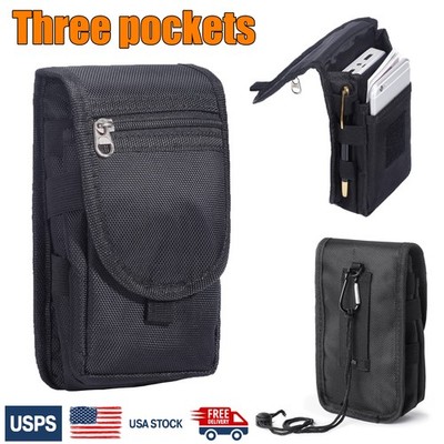 2pcs Dual Phone Holster, Large Smartphone Pouch, Belt Cell Phone Holder for Work