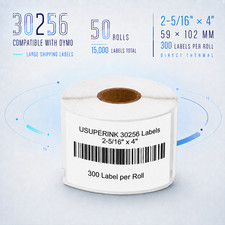 DYMO 30256 Labels 2-5/16" x 4" for 400 Twin Turbo, 300 Labels Per Roll 50Rolls