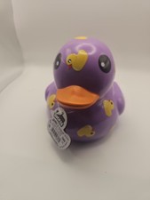 Dazzle Duckie - Purple with Yellow Ducks - Rubber Duck - Jumbo 6" with tags
