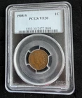 1908 S Indian Head Penny PCGS VF30 United States 1 Cent Coin San Francisco