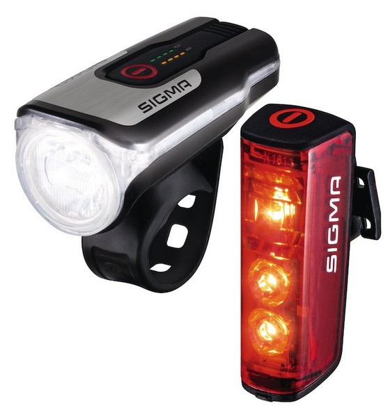 Sigma Beleuchtungsset Aura 80 Fl /RüCklicht Blaze Befestigung: Lenker | Schwarz-image