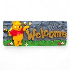 Vintage Disney Winnie The Pooh Welcome Sign Wall Plaque Resin Nursery Decor 7