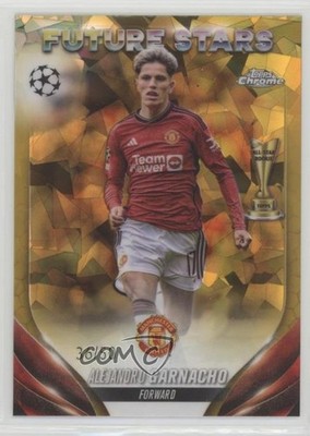 2023 Chrome UEFA Club Competitions Sapphire Gold 36/50 Alejandro Garnacho 04ae