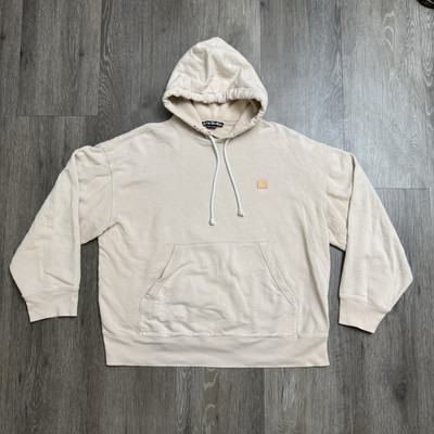 Acne Studio Ferris Face Hoodie Sweatshirt Beige Off White Pullover Men s Medium