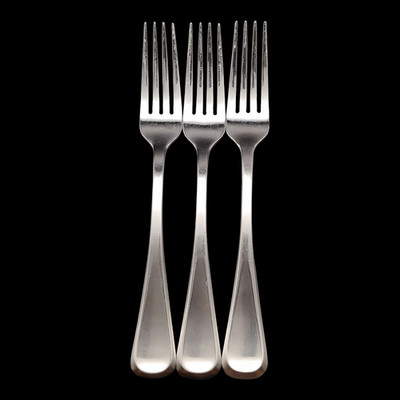 3 Mikasa Cosmo Satin Dinner Forks - 8 1/4'' - 18/10 Stainless Steel Vietnam