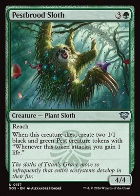 Pestbrood Sloth - Uncommon/Kreatur, Plant Sloth - Secrets of Strixhaven - EN/NM
