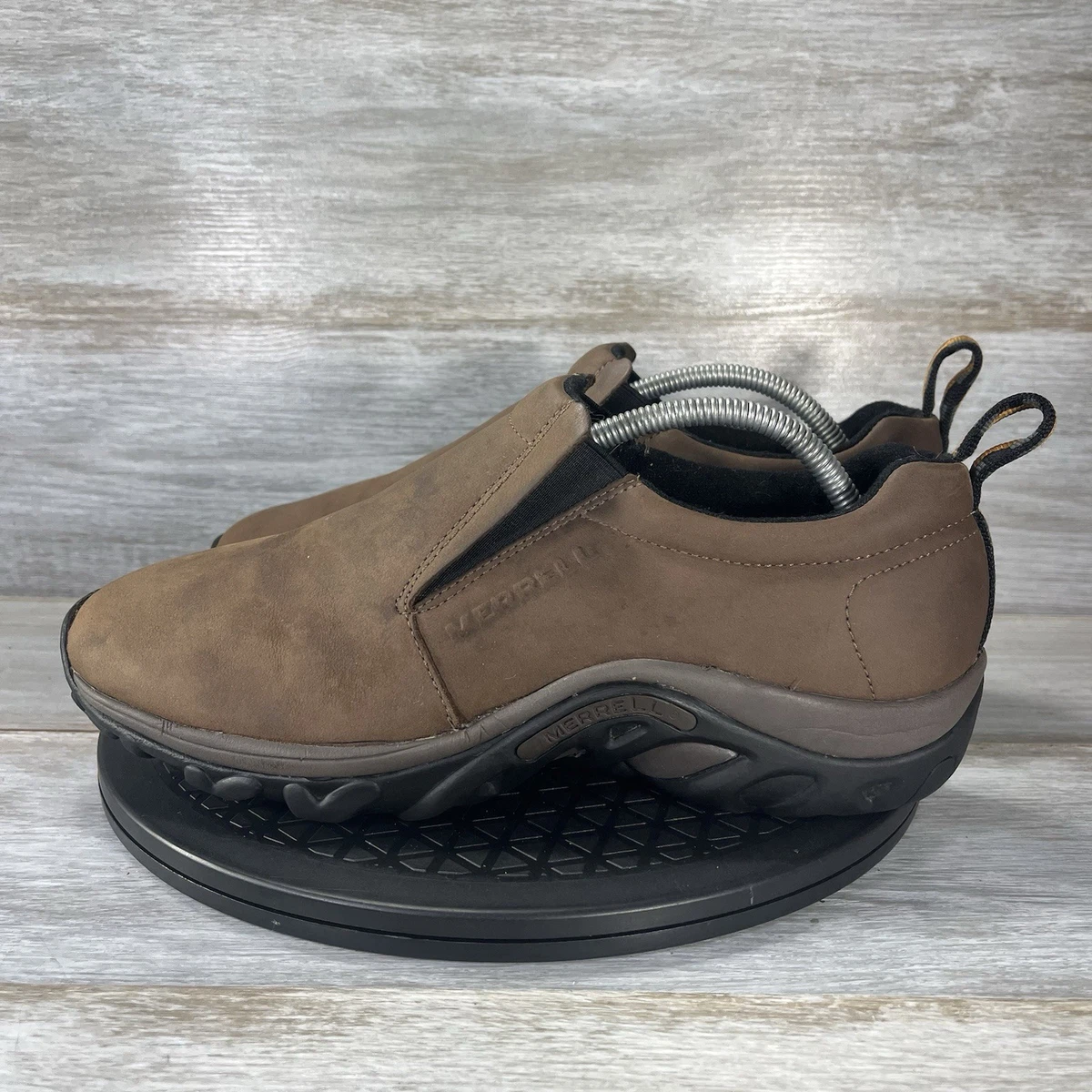 Merrell Jungle Moc Men\'s 14 Dusty Olive Suede Slip On Shoes Casual Loafers EUC Merrell Leather Upper Casual Shoes Jungle Moc for Men for  main image 3