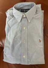 Vintage Ralph Lauren Yarmouth Blue Oxford Button Down Shirt 15-32 NEW