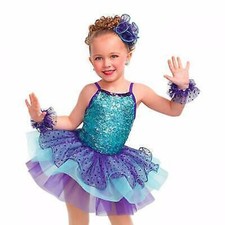 Dance Costume Curtain Call E1125 Turquoise Small Child Jazz Tutu Purple