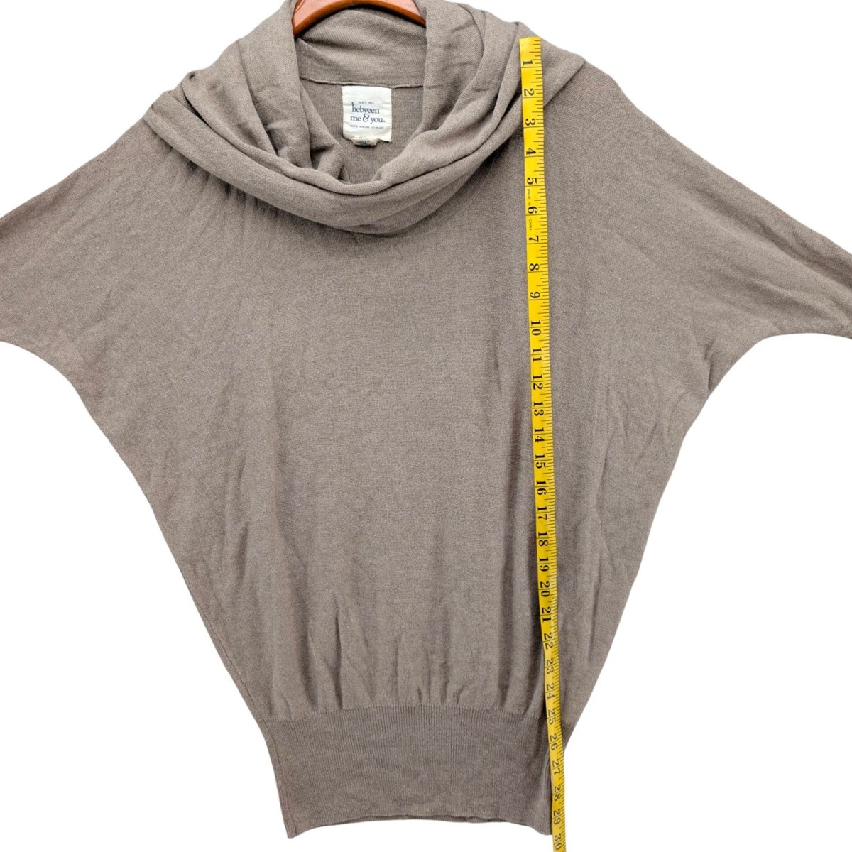 Anthropologie Between Me and You Sweater Womens Tan Cowl Neck Dolman Size XS View 6