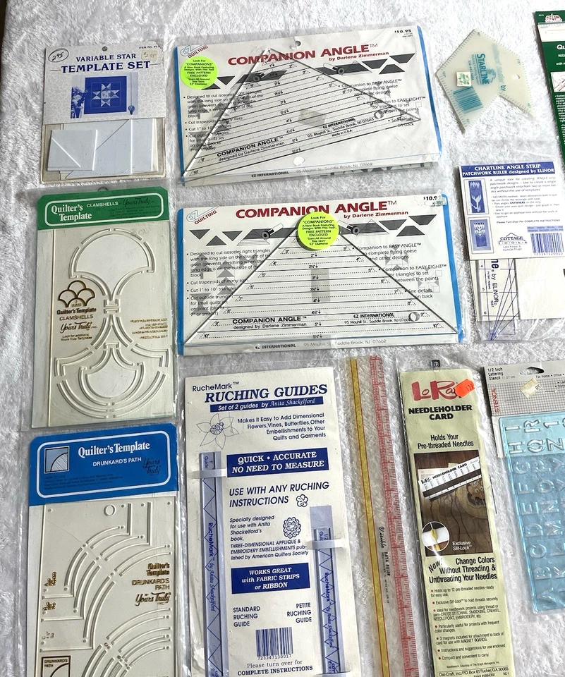 Large Lot Mixed Quilting Tools Templates Rulers Stencils New & A Few Used - Image 3 of 4