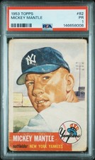1953 TOPPS #82 MICKEY MANTLE PSA 1