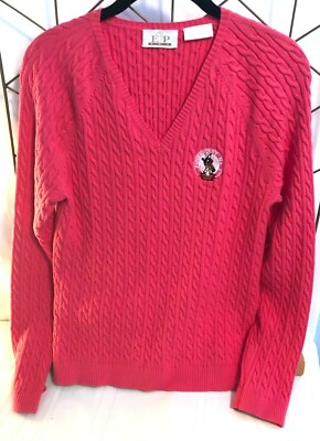 Sweater Pinehurst No.2  V Neck Pull Over Pink Small/Petite EP Pro Golf Women's