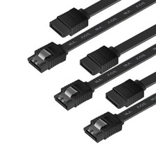 3PACK SATA Cable III 6Gbps Straight HDD SDD Data Cable with Locking Latch 18 Inc