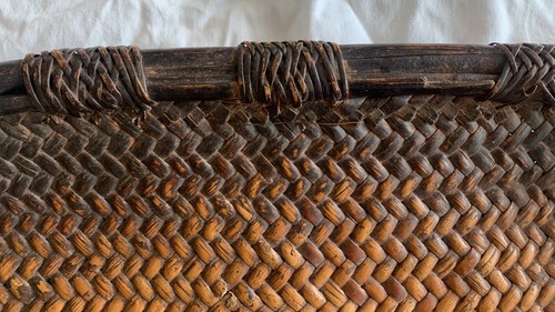 STUNNING Antique Early 20th C. Southeast Asia Winnowing Basket Asian Gathering - Picture 7 of 11