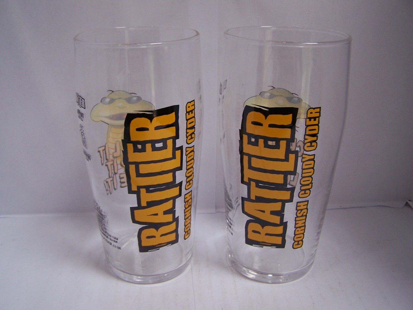 Cornish Rattler Pint Glass never used x2 cider eBay