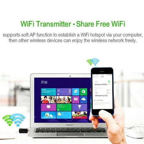 150Mbps Wireless USB Ethernet PC WiFi AC Adapter Lan 802.11 Dual Band 2.4G/5G-sh - Picture 12 of 12