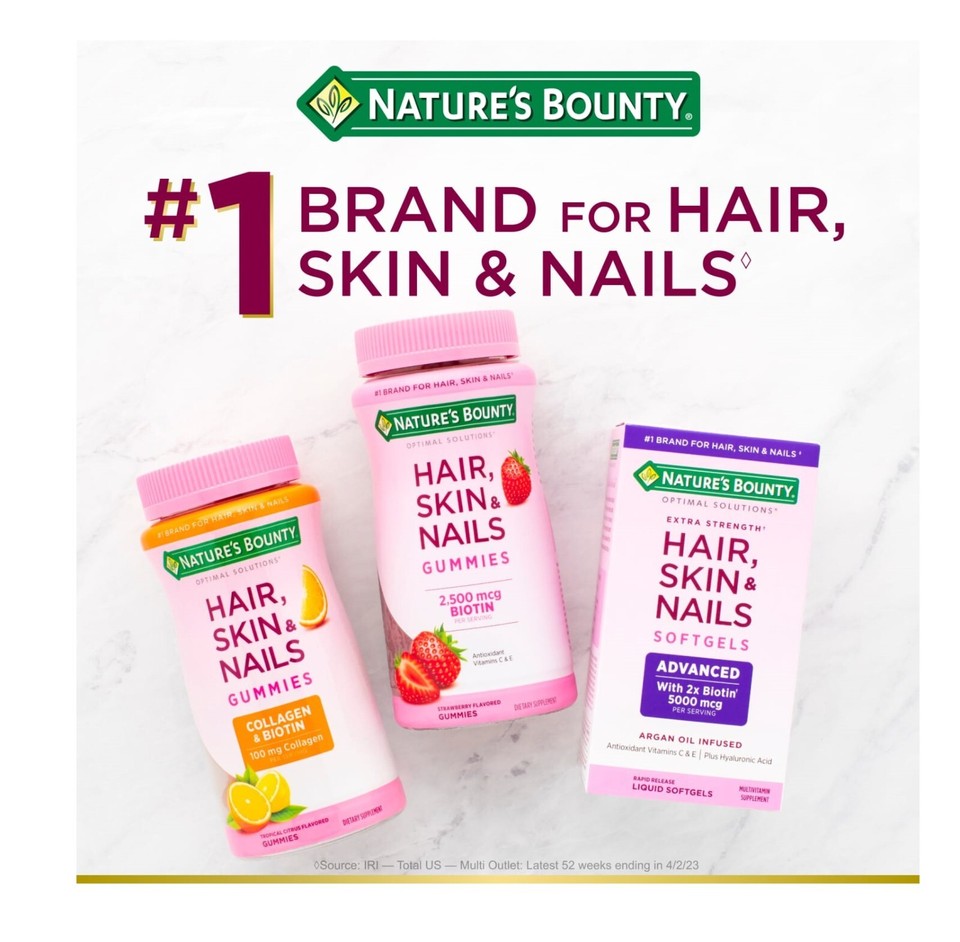 Nature's Bounty Hair Skin and Nail Vitamins Biotin Women's