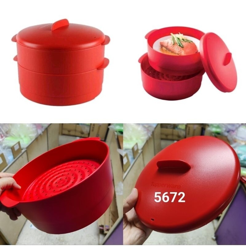 2 Tier Tupperware Steam It Cooker Steamer Non Stick Container
