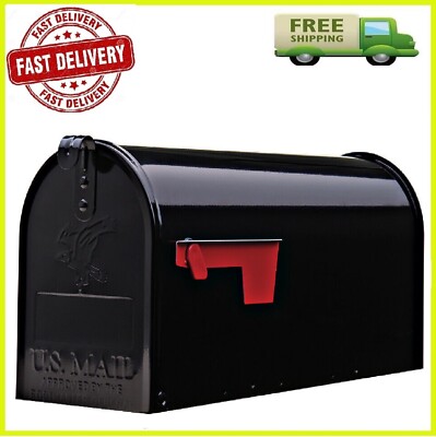 New- Gibraltar Mailboxes Classic Medium, Steel, Post Mount Mailbox, BlackOpens