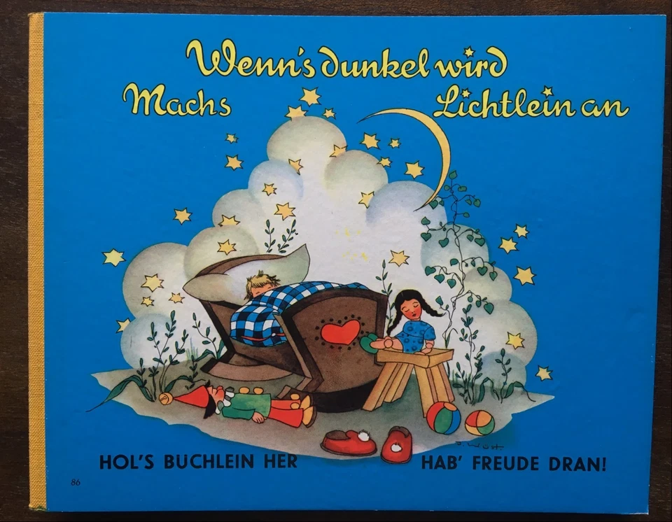 Pappbilderbuch. - Irmgard Wüst. Wenn's dunkel wird Machs Lichtlein an. 1957 - Bild 1 von 1