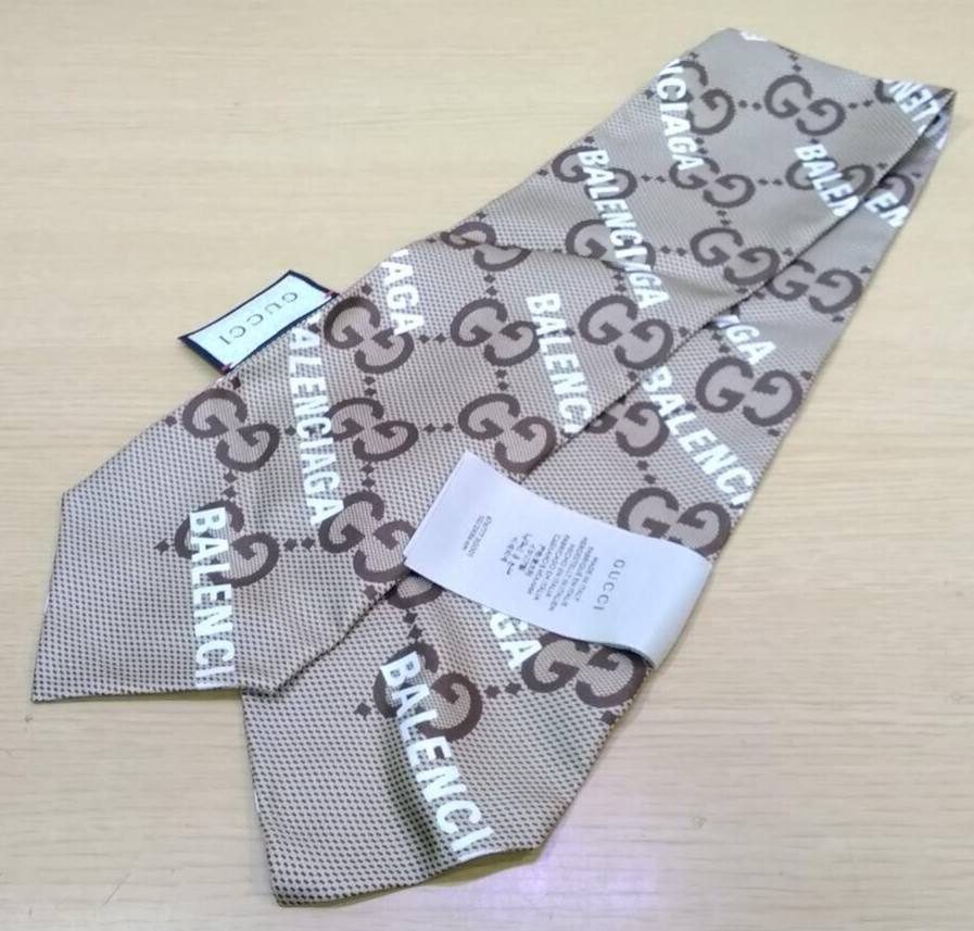 GUCCI x BALENCIAGA Collaboration Silk Scarf With Box Pre GUCCI x BALENCIAGA Collaboration Silk Scarf With Box Pre