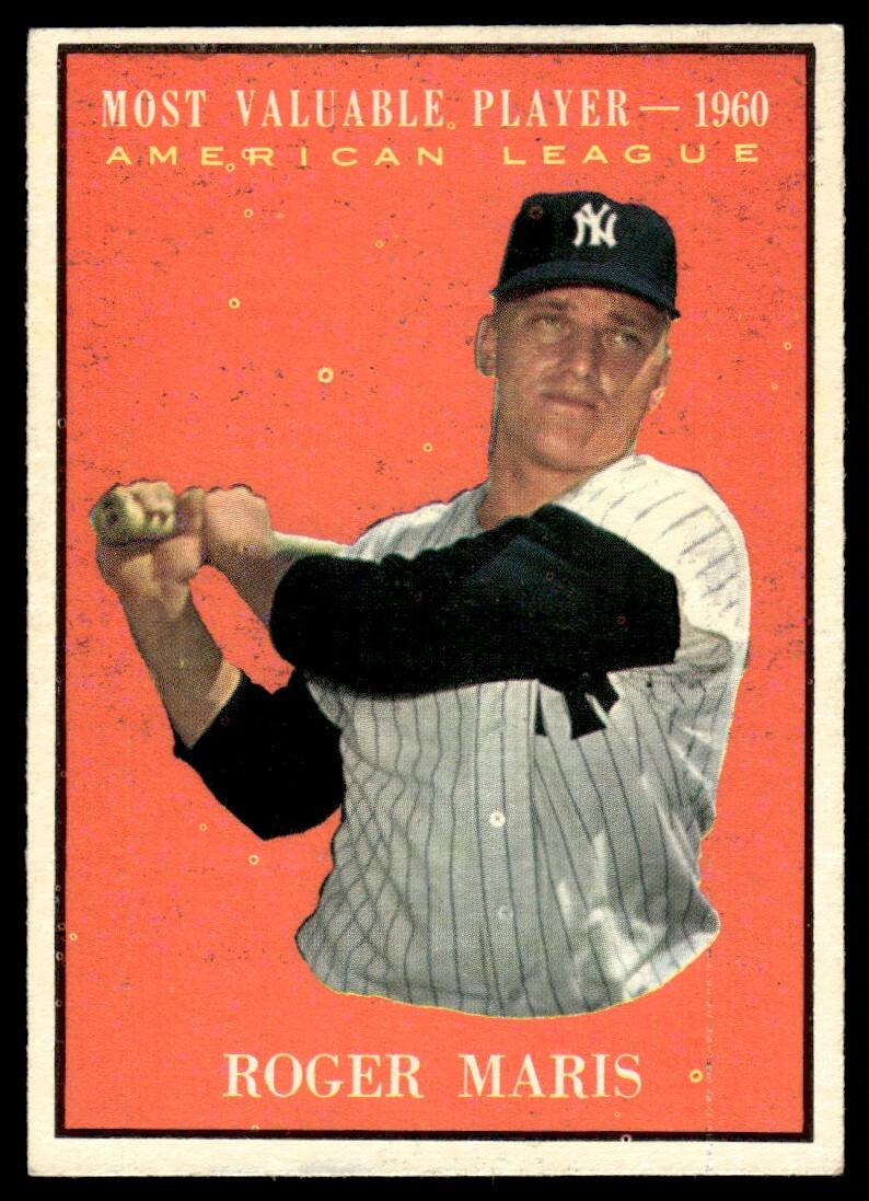 1961 Topps Baseball Card Roger Maris MVP New York Yankees #478 EX