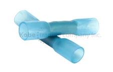 100PCS  HEAT SHRINK BUTT WIRE CRIMP CONNECTORS ELECTRICAL TERMINAL BLUE 16-14