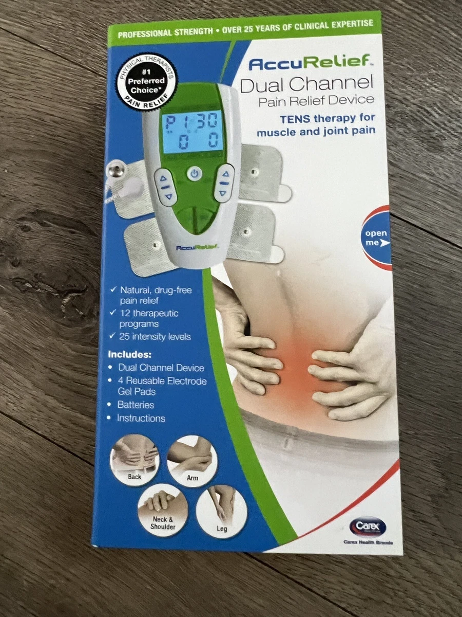 AccuRelief Dual Channel Pain Relief Device Carex Tens ACRL-3001