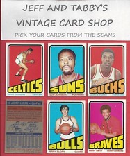 1972-73 TOPPS BASKETBALL 4 TO 262 / SEE DROP DOWN MENU FOR CARD YOU WILL RECEIVE