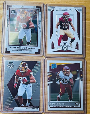 2020 Mosaic + Optic Chase Young 4 Rookie Card Bundle - All Mint RCs!