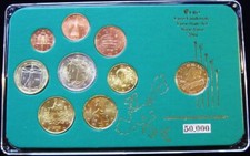 18 Kursmünzsatz KMS Italien limitiert 100 Lire Vatikan Papst Paul II (vergoldet)